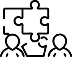 Diverse team solving puzzle with candid expressions in modern office copy space below vector