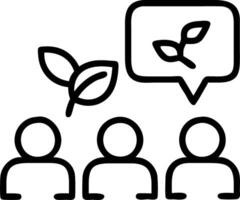 Diverse team discussing sustainable initiatives in an open office with greenery and copy space Set A vector
