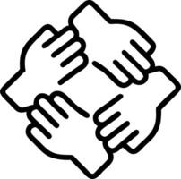 Diverse hands forming a unified circle with bokeh background and copy space Set A vector