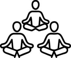 Diverse group practicing yoga in park with copy space Set A vector