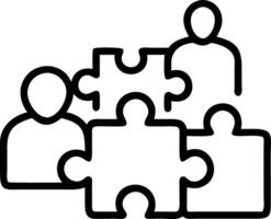 Diverse team assembling puzzle pieces isolated on white background Set A vector