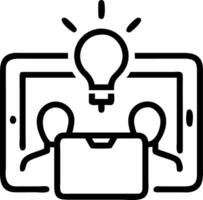 Designers collaborating on a digital tablet bokeh background copy space below vector