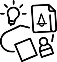 Designers brainstorming with sketches on paper soft abstract background copy space on left vector