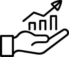 Dark background with silhouette of hand holding up chart Set A vector
