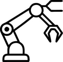 Dark background with AI powered robotic gripper holding tool Set A vector