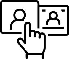 Creative team using interactive touch screens bokeh background copy space on right vector