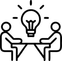 Creative team brainstorming growth ideas on bokeh background Set A vector