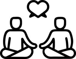 Couple practicing mindfulness together on plain background copy space on left Set A vector