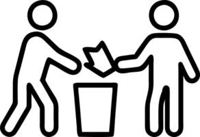 Corporate team assembling a digital recycling platform for streamlined office waste management Set A vector
