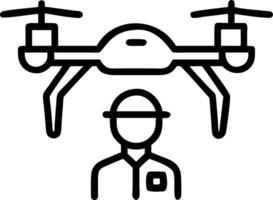 Construction workers using drones at building site Set A vector