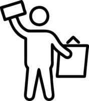 Community leader organizing e waste collection drive Set A vector