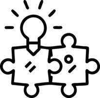 Colleagues fitting puzzle pieces together with bokeh lights in background copy space above vector