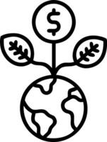 Coins forming a globe with green tree overlay and copy space Set A vector