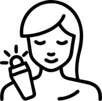 Close up of woman applying sunscreen with bokeh background copy space below vector