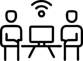 Close up of team members using smart desks for automated collaboration copy space below Set A vector