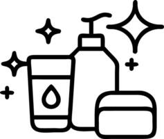 Close up of skincare routine products with bokeh lights copy space on left Set A vector