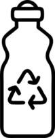 Close up of reusable water bottle with recycling symbol on office desk Set A vector