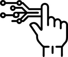 Close up of robotic finger touching human finger with circuit background and copy space Set A vector