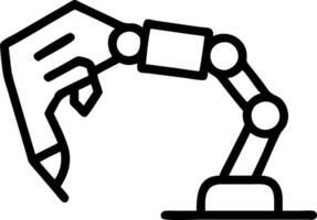 Close up of robotic hand grasping a mechanical tool Set A vector