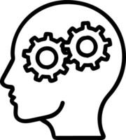 Close up of mechanical gears forming human brain silhouette with copy space Set A vector