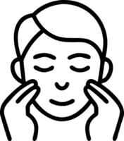 Close up of man using face mask with soft abstract elements copy space below Set A vector