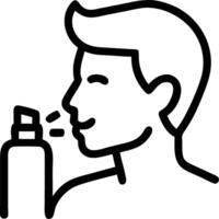 Close up of man using aftershave with bokeh background copy space below Set A vector