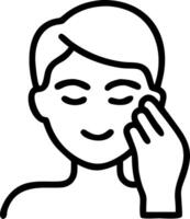 Close up of man applying face cream with bokeh background copy space below Set A vector