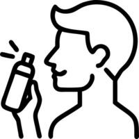 Close up of man using aftershave with soft abstract background copy space below Set A vector