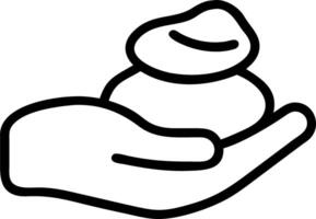 Close up of holding smooth stone for grounding and mental calm Set A vector