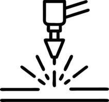 Close up of laser cutting metal with sparks flying and copy space Set A vector