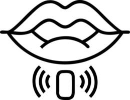 Close up of lips speaking into a futuristic microphone with copy space Set A vector