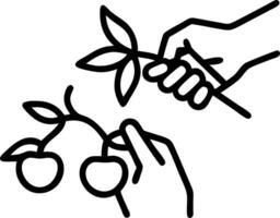 Close up of hands pruning tomatoes in small urban garden Set A vector