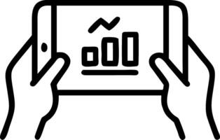 Close up of hands holding tablet with energy saving metrics symbolizing data in recycling Set A vector
