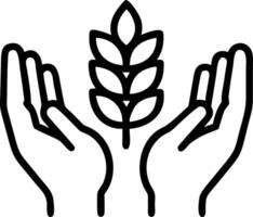 Close up of hands holding ripe grains in a field Set A vector