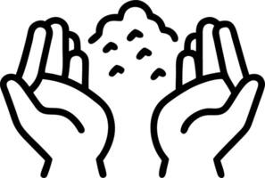 Close up of hands examining soil quality Set A vector