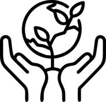 Close up of hands cradling a small globe with a growing tree and copy space Set A vector