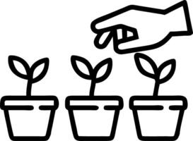 Close up of hands arranging potted plants on balcony Set A vector