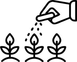 Close up of hand watering plants in urban hydroponic garden Set A vector
