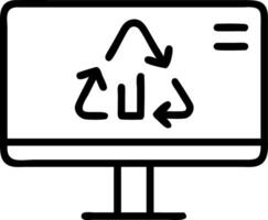 Close up of green recycling icon on digital screen with eco data stats Set A vector