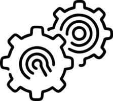 Close up of gears interlocking with human fingerprint texture and copy space Set A vector