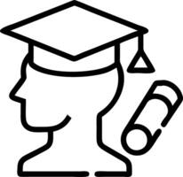 Close up of graduates face with reality elements and diploma copy space below Set A3 vector