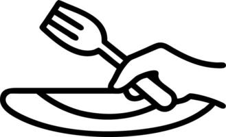 Close up of fork holding a piece of vegetable over empty plate Set A vector