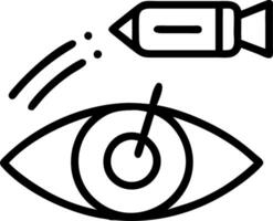 Close up of factory technician eye focusing on laser calibration Set A vector