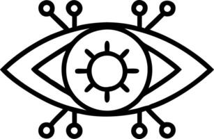 Close up of engineers eye reflecting digital data with copy space Set A vector