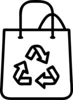 Close up of eco friendly tote bag with recycling icon in office setting Set A vector