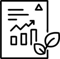 Close up of eco friendly financial report with green graphs and sustainable icons Set A vector