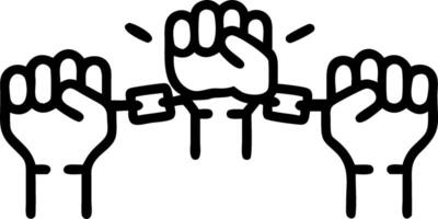 Close up of diverse hands holding pieces of a broken chain with copy space Set A vector