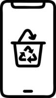 Close up of digital recycling bin on smartphone symbolizing waste management on the go Set A vector