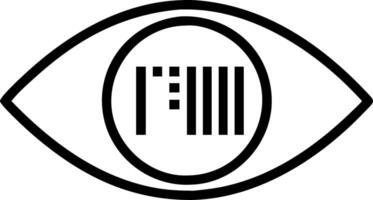 Close up of an eye with a barcode in the iris and copy space Set A vector