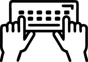 Close up of an entrepreneurs hands typing on a keyboard symbolizing progress Set A vector